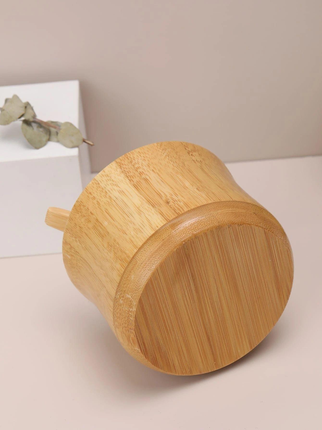 Tarro Azucarero De Bamb Con Tapa Y Cuchara Para Cocina-4
