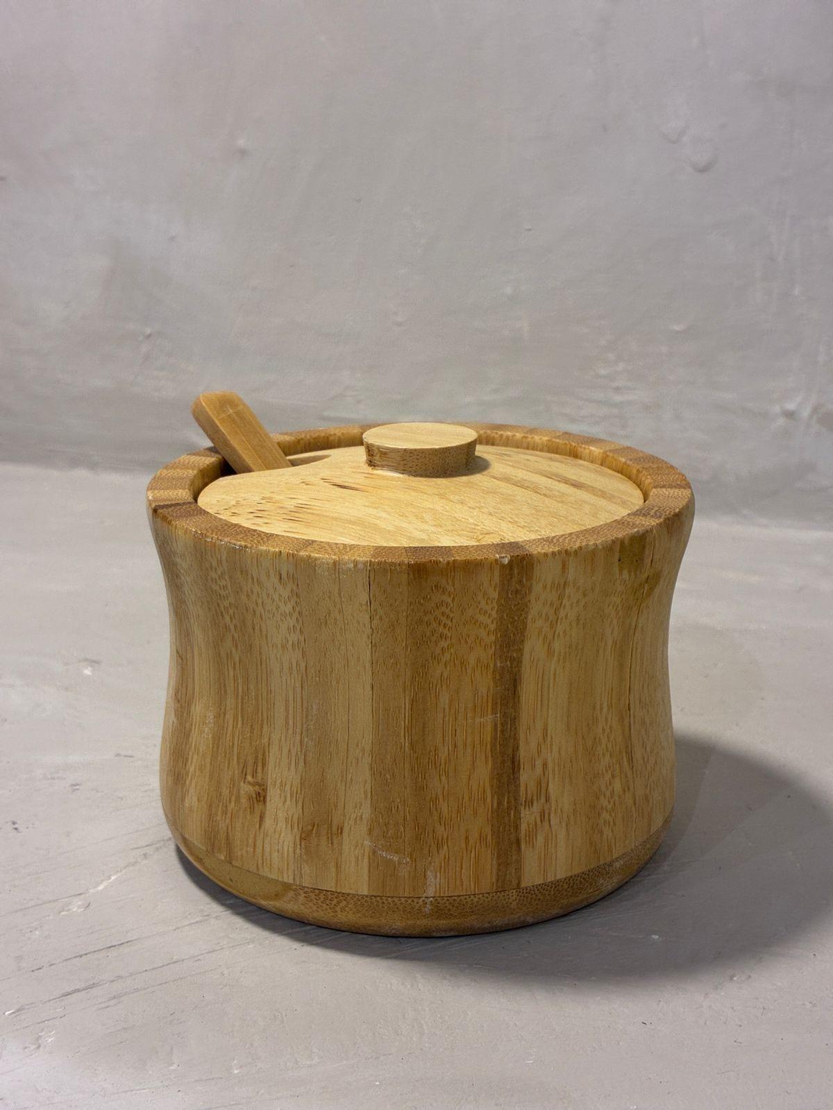 Tarro Azucarero De Bamb Con Tapa Y Cuchara Para Cocina-5