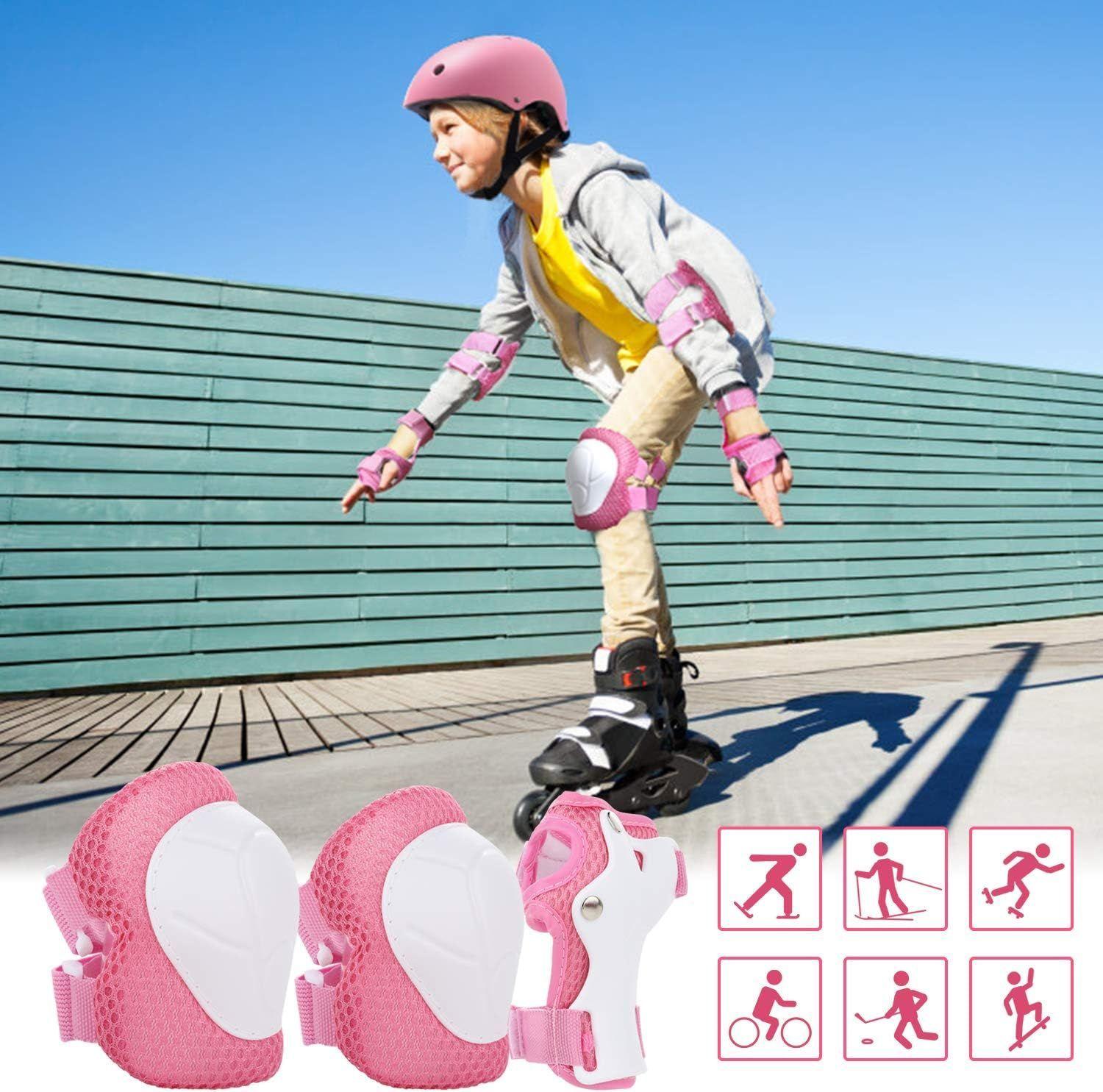 Patines 4 Rueda Rosa Ajustable Para Niña + Kit De Proteccion-2