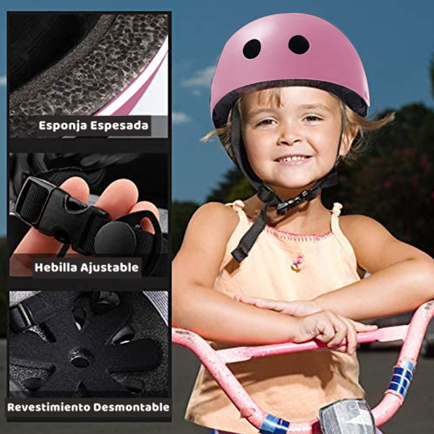 Patines 4 Rueda Rosa Ajustable Para Niña + Kit De Proteccion-4