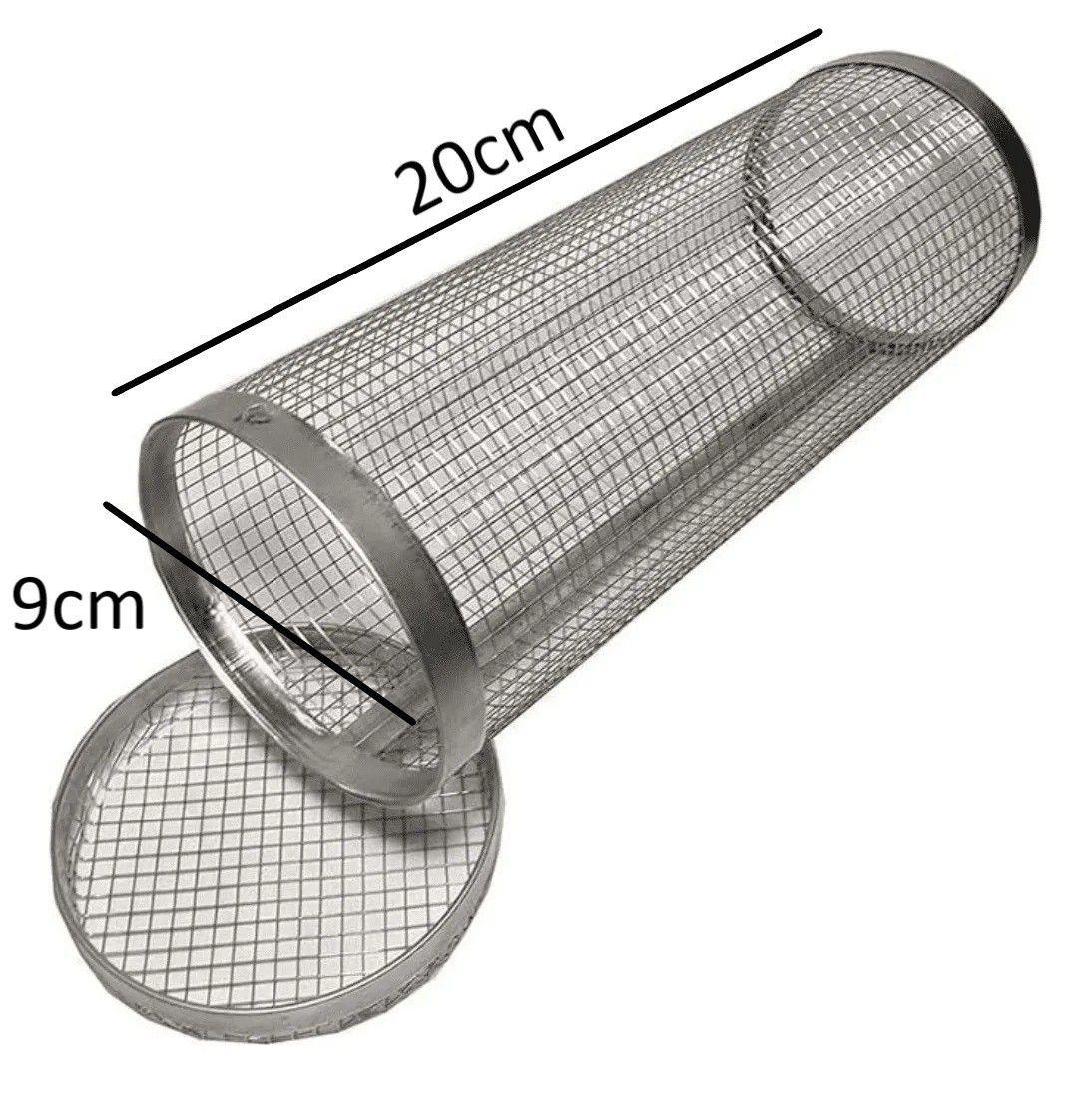 Parrilla Cilíndrica De Acero Inoxidable Cesta Asado Barbacoa 20x9cm-7