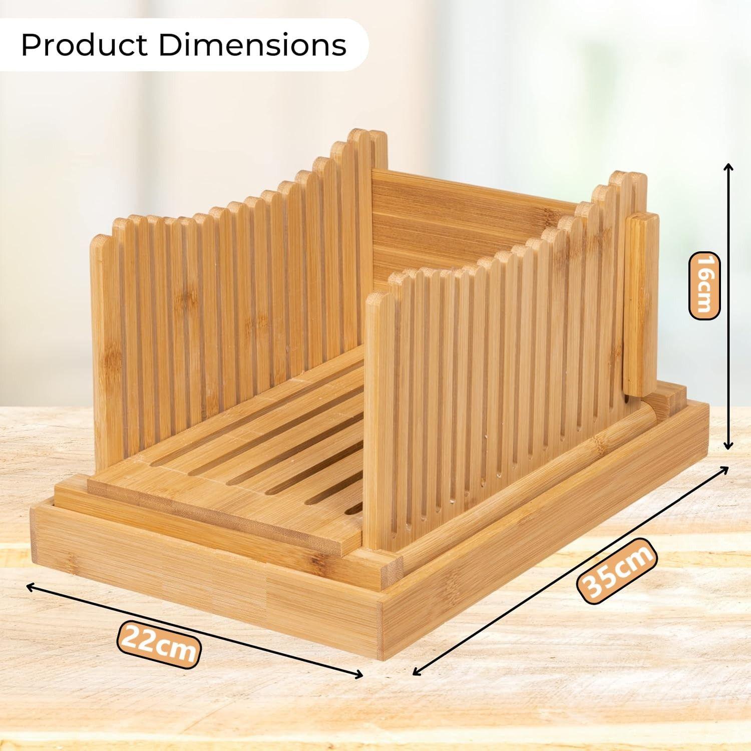 Cortador De Pan De Bambú Con Cuchillo De Acero Inoxidable Bamboo-6