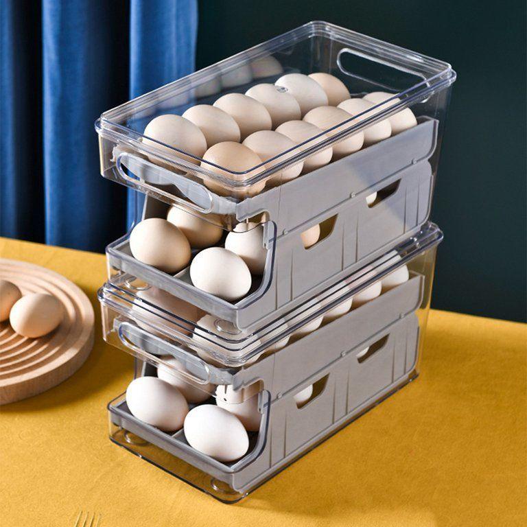 Organizador De Huevos Dispensador De Huevos Porta Huevos 26und Color Gris Huevera De Cocina-2
