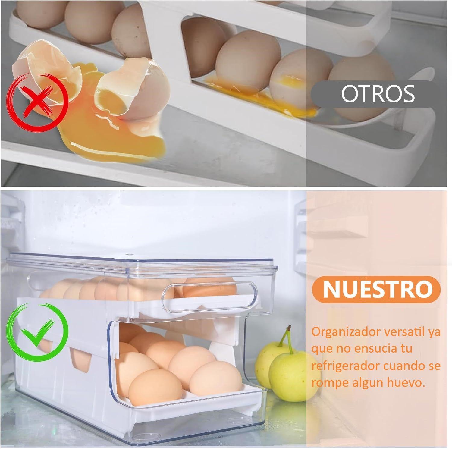 Organizador De Huevos Dispensador De Huevos Porta Huevos 26und Color Gris Huevera De Cocina-5