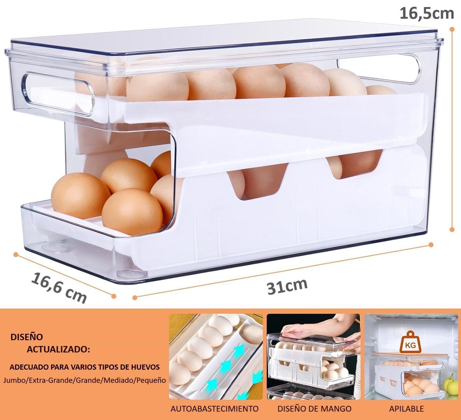 Organizador De Huevos Dispensador De Huevos Porta Huevos 26und Color Gris Huevera De Cocina-6
