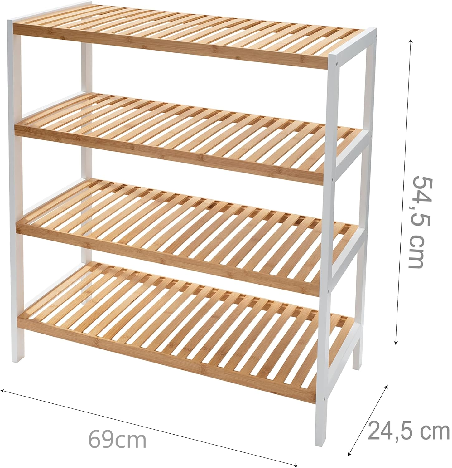 Estante Organizador De Bambu Mueble De Lujo Para Cocina Baño 4 Niveles | Alto 55cm-5