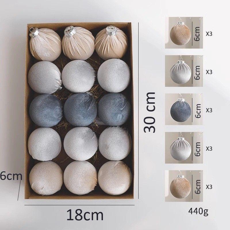 15 Esferas Navideña 8cm Bambalinas Terciopelo Adornos Arbol-7
