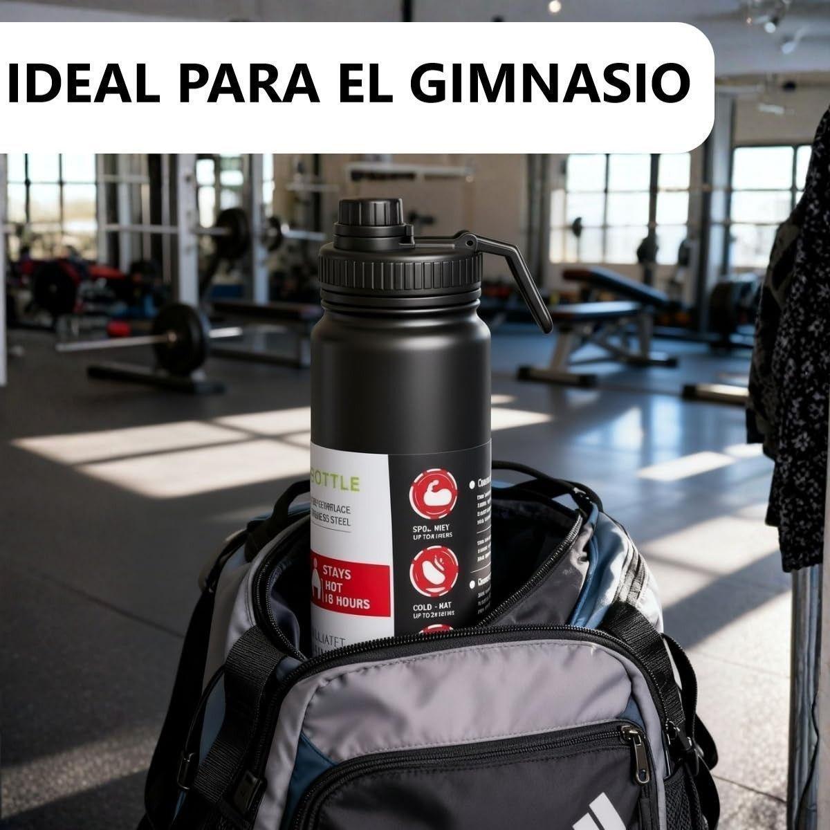 Termo Gimnasio Vaso Termico 1lt Acero Inoxidable Antiderrame-2