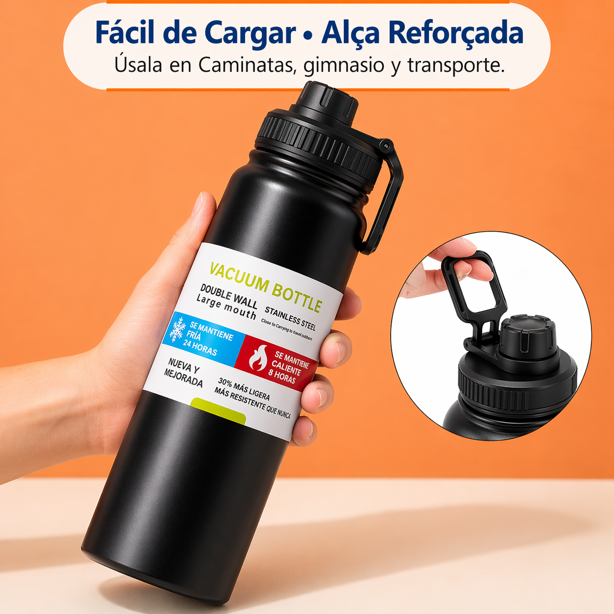 Termo Gimnasio Vaso Termico 1lt Acero Inoxidable Antiderrame-4