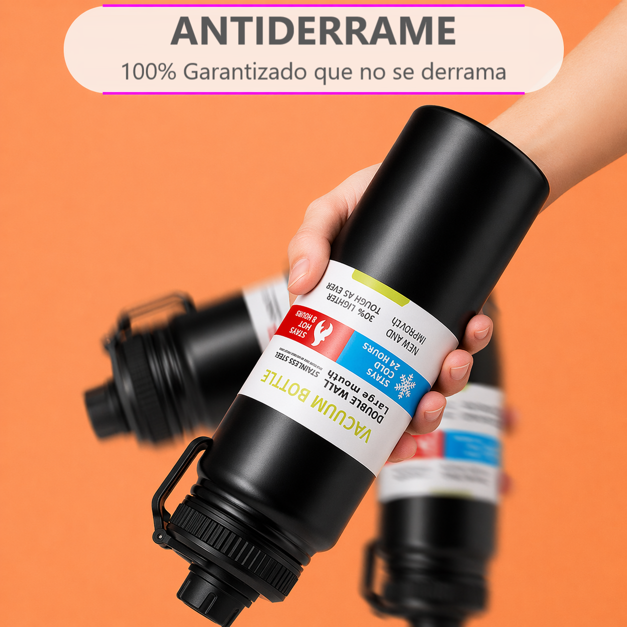 Termo Gimnasio Vaso Termico 1lt Acero Inoxidable Antiderrame-5