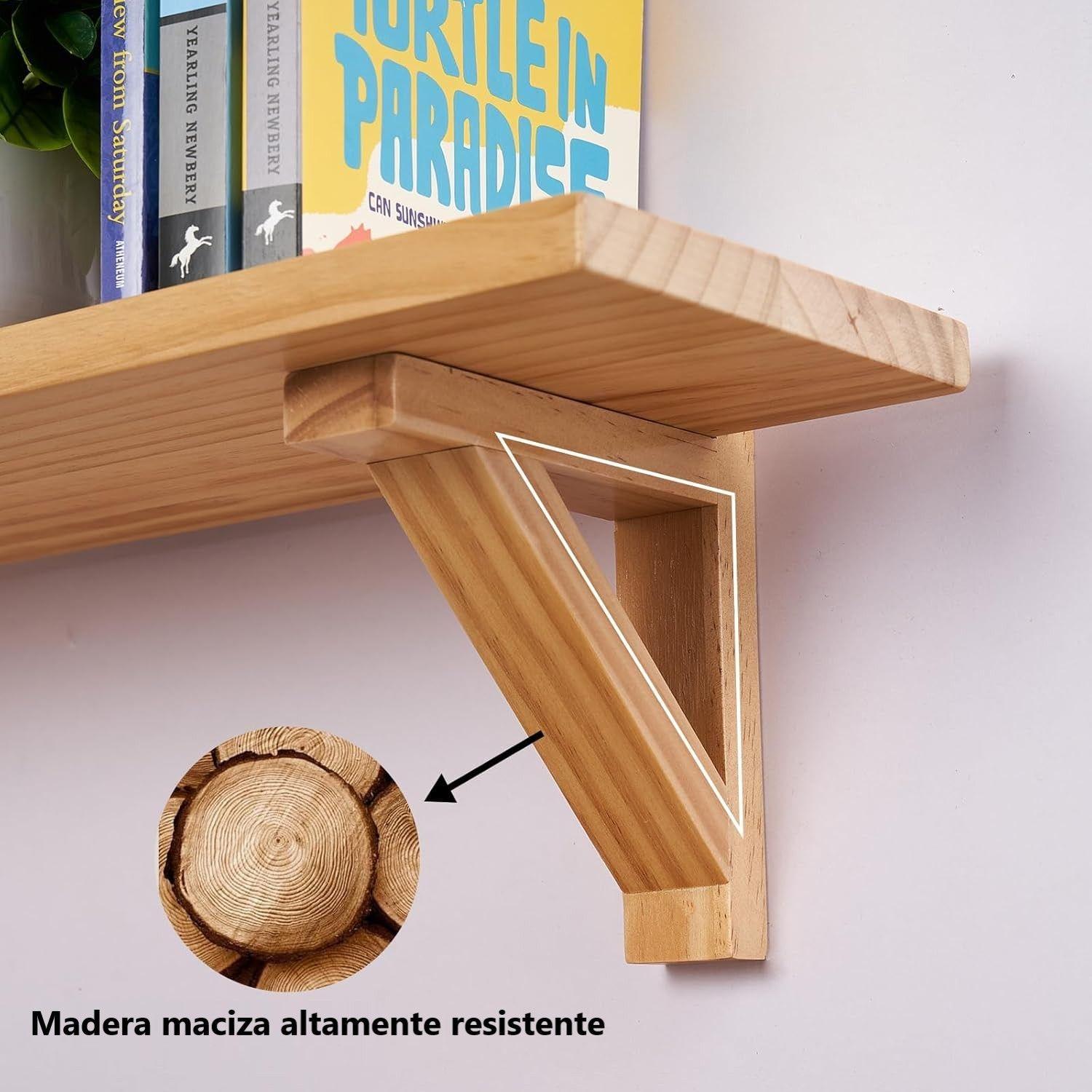 Estante Organizador Baño Repisas Flotantes Pared Marrón Grande-3