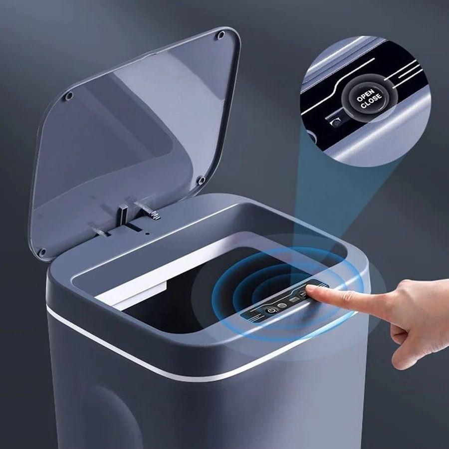 Basurero Automático Con Sensor De Movimiento 16 Litros Color Gris-5