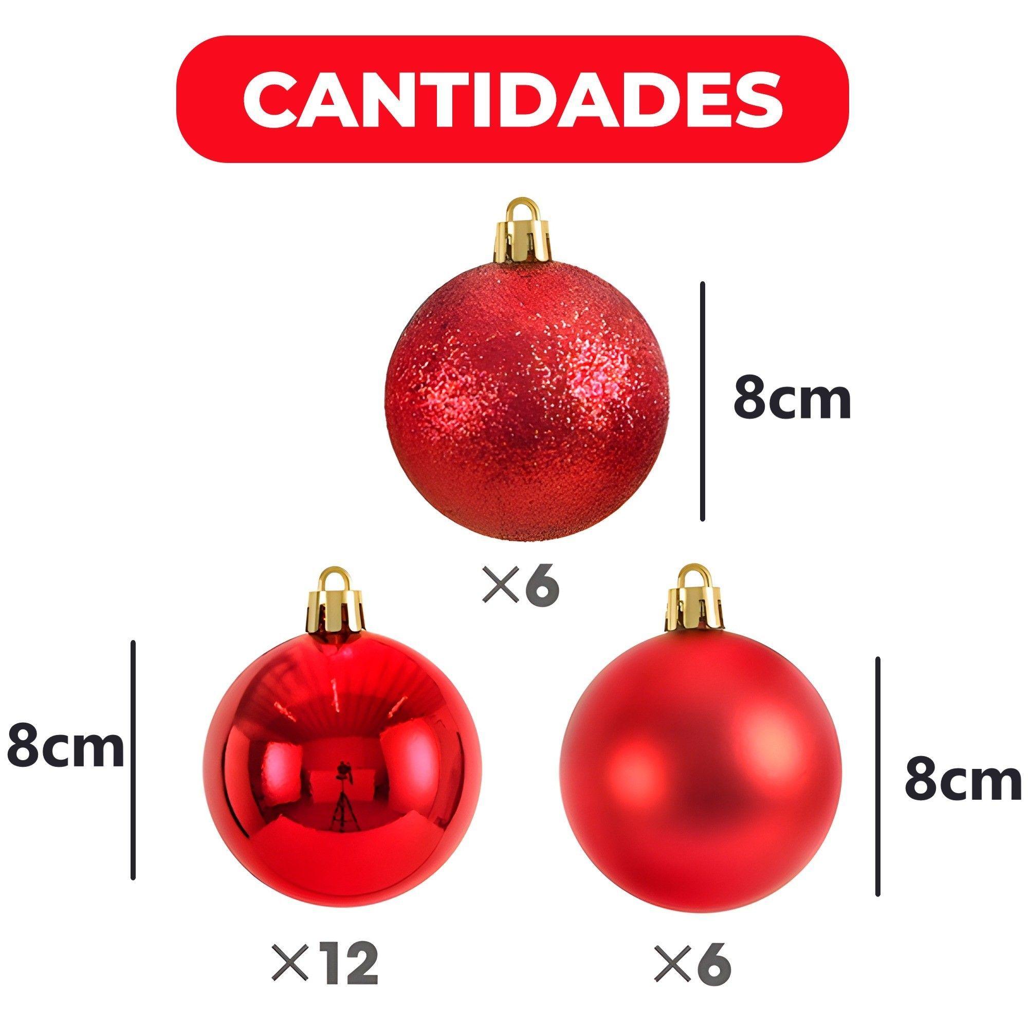 24 Esferas Navideña 8cm Bambalinas Adornos Arbolito Navidad-3