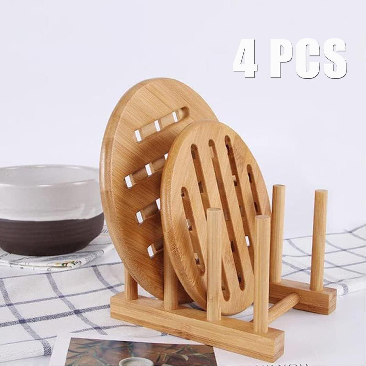 Soporte Para Platos Y Tapas De Madera Organizador De Cocina-5