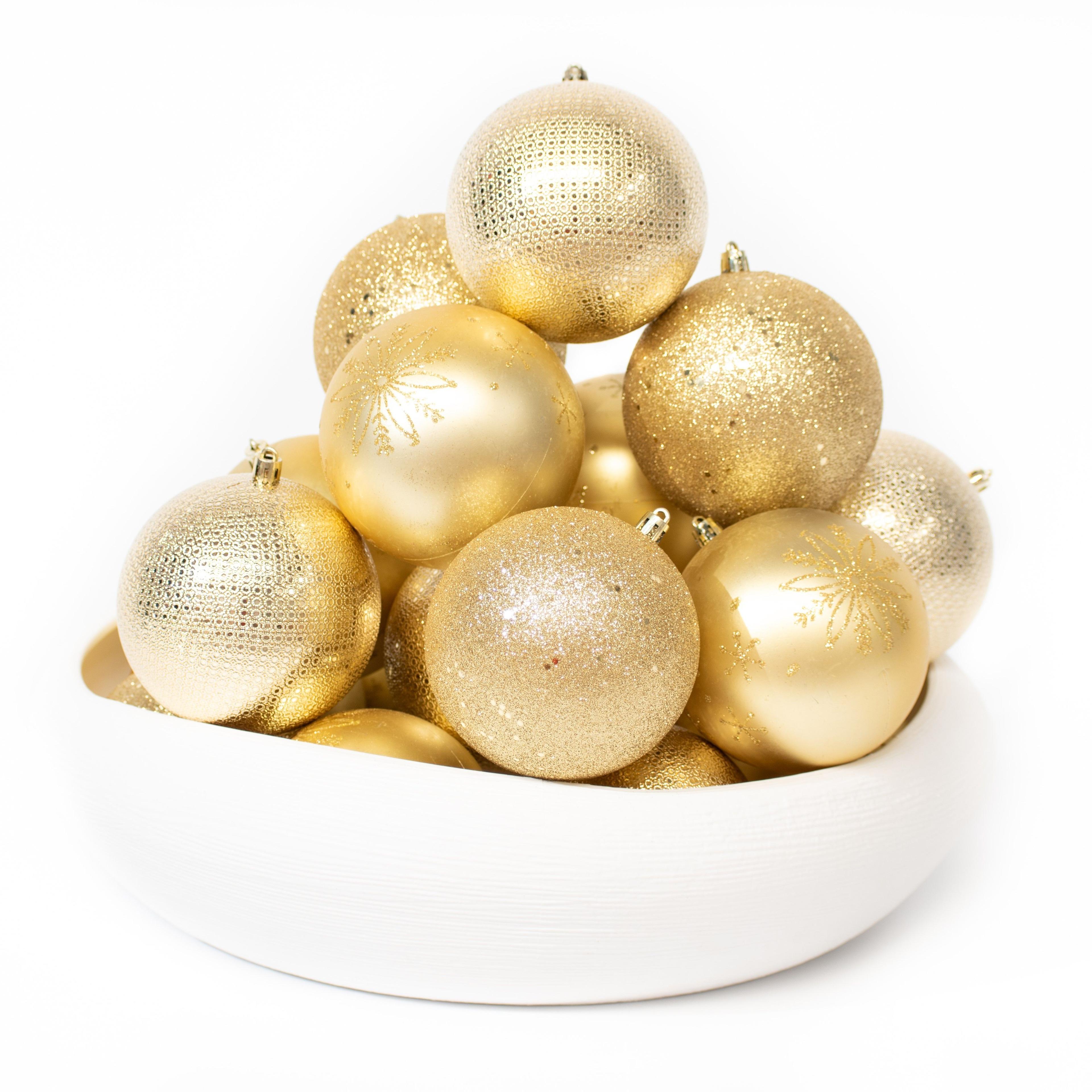 PACK 20 ESFERAS NAVIDEÑA BAMBALINAS ADORNOS ARBOLITO NAVIDAD 10CM-1