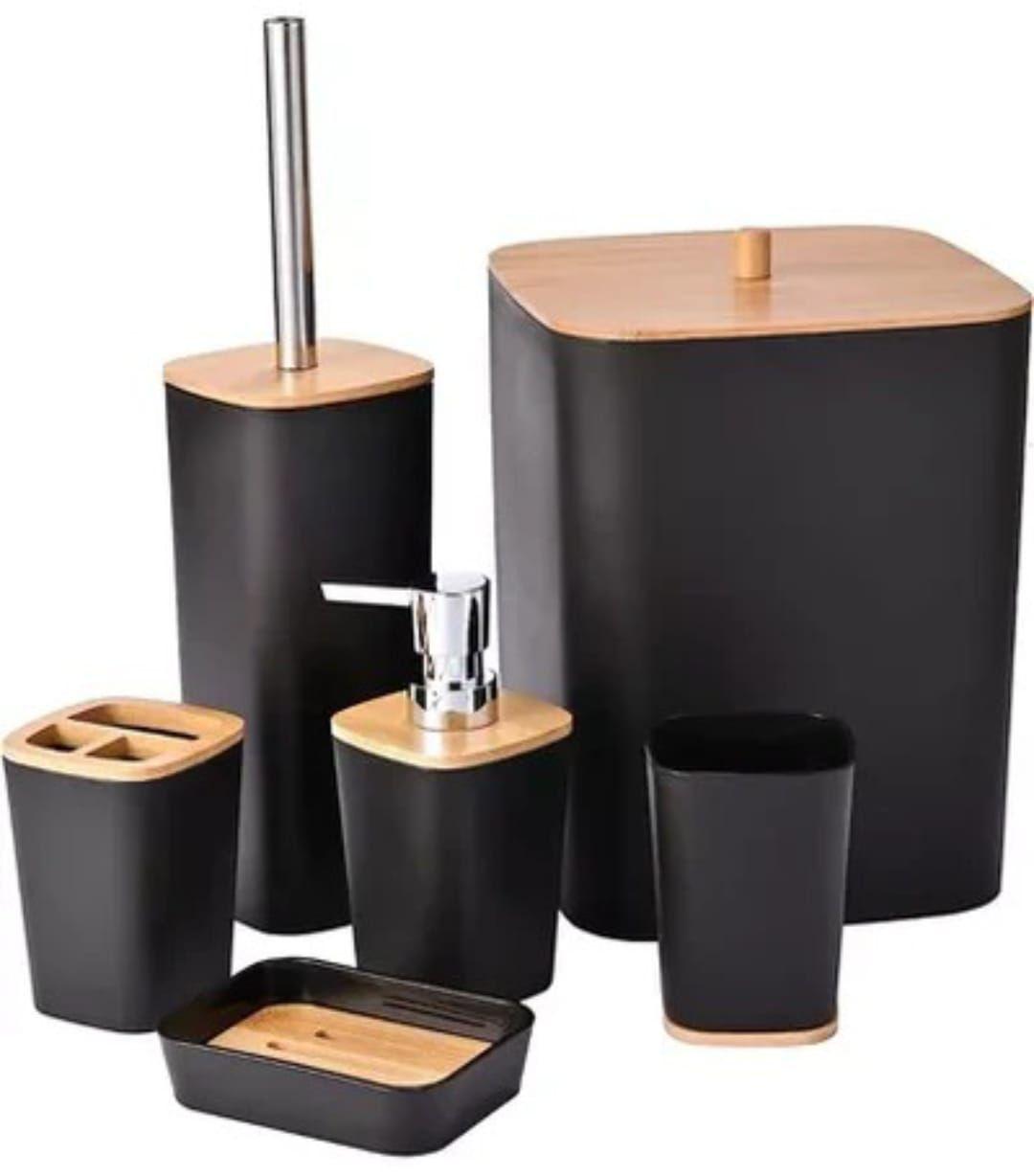 Juego Accesorios Set De Baño 6 Piezas Inoxidable Cepillo Wc-0