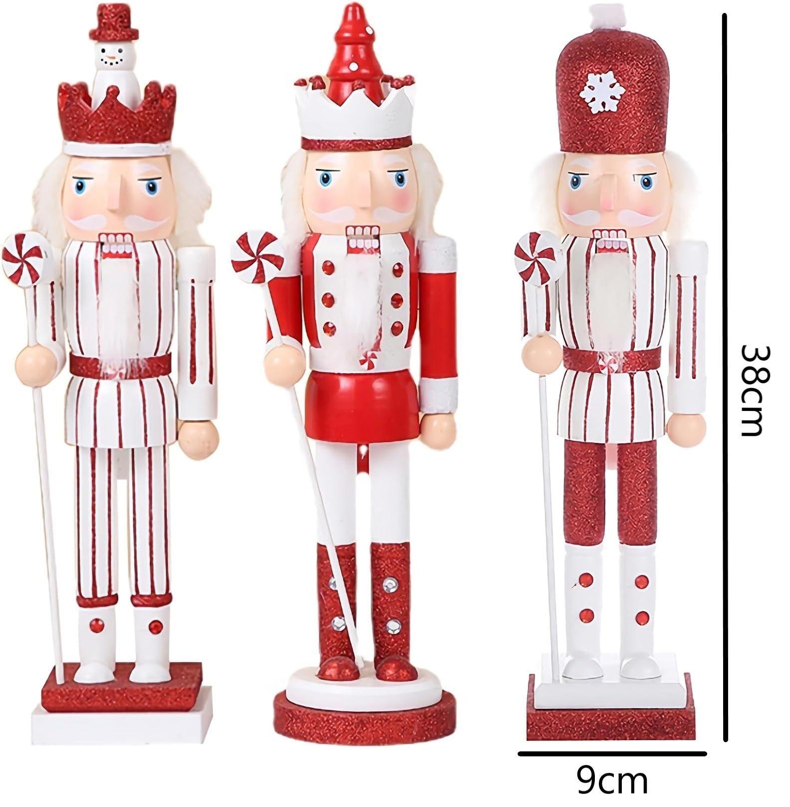 Soldado Cascanueces Navideño Madera Adorno Arbol De Navidad 38cm-5