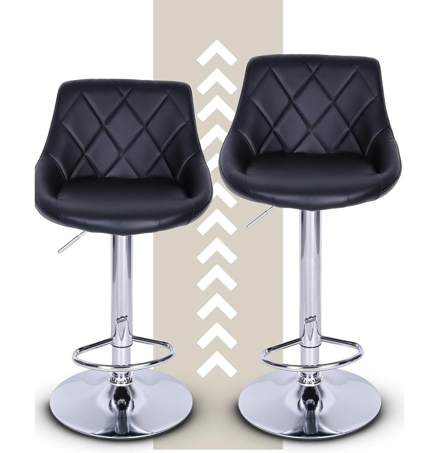 2 Silla Bar Cuero Sintentico Altura Regulable Y Reposapies Taburete WakesHome-0