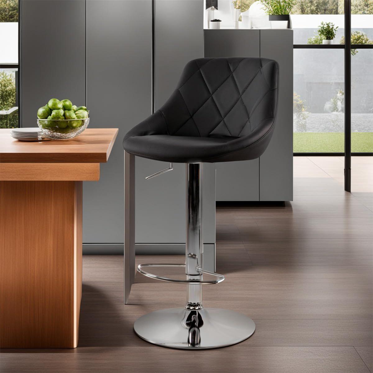 2 Silla Bar Cuero Sintentico Altura Regulable Y Reposapies Taburete WakesHome-1