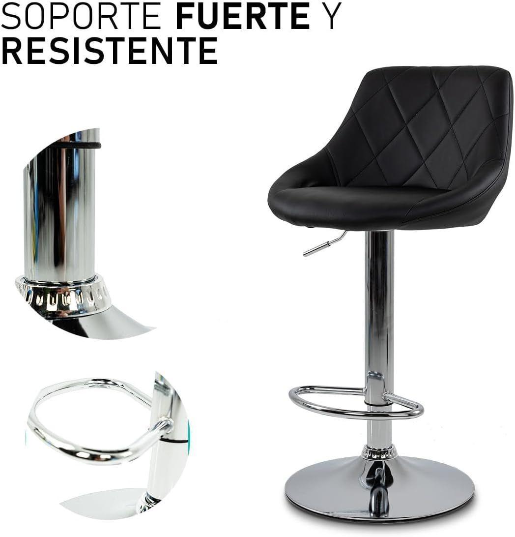2 Silla Bar Cuero Sintentico Altura Regulable Y Reposapies Taburete WakesHome-2