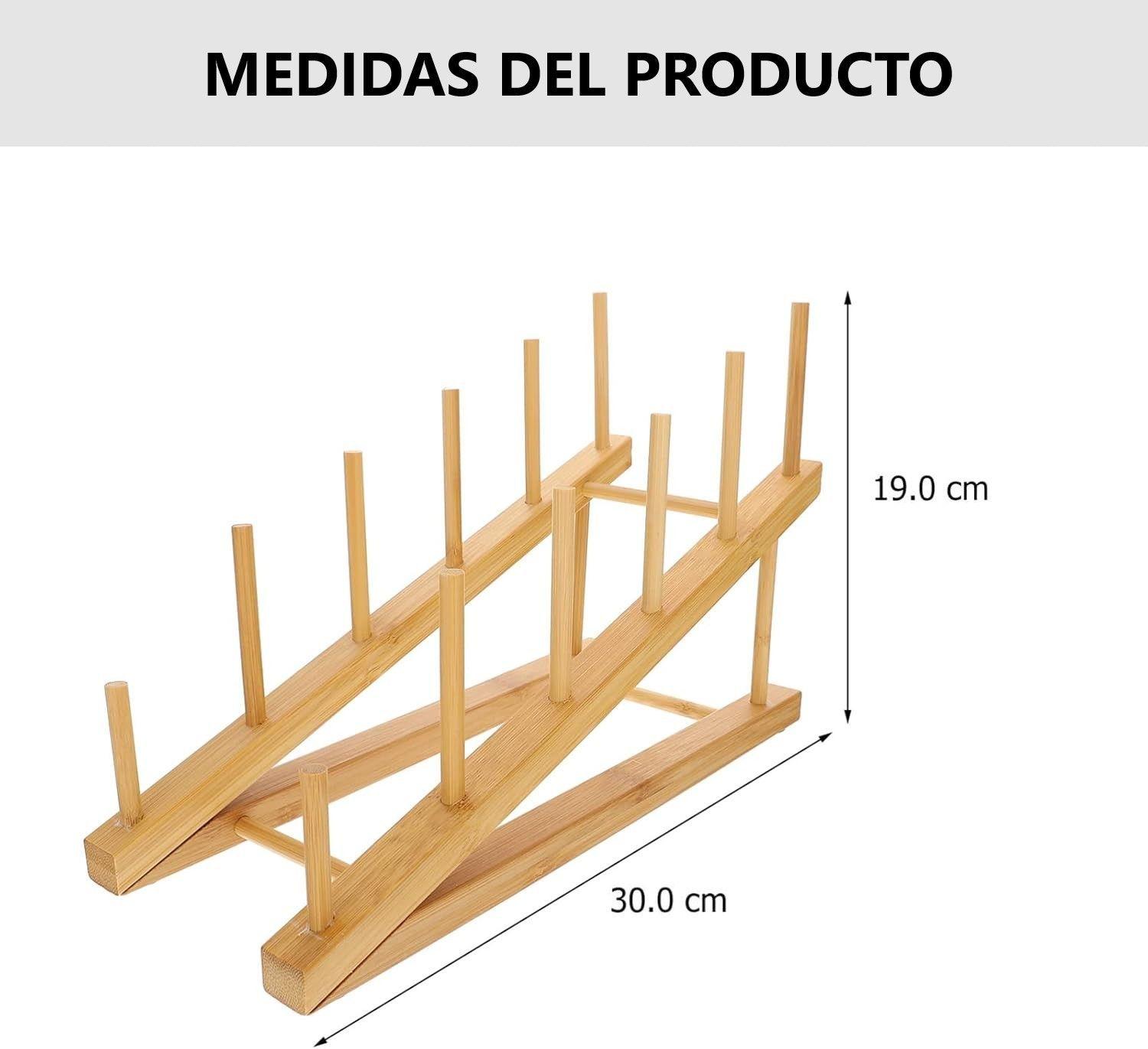 Soporte Para Platos Y Tapas De Madera Organizador De Cocina 1255-1