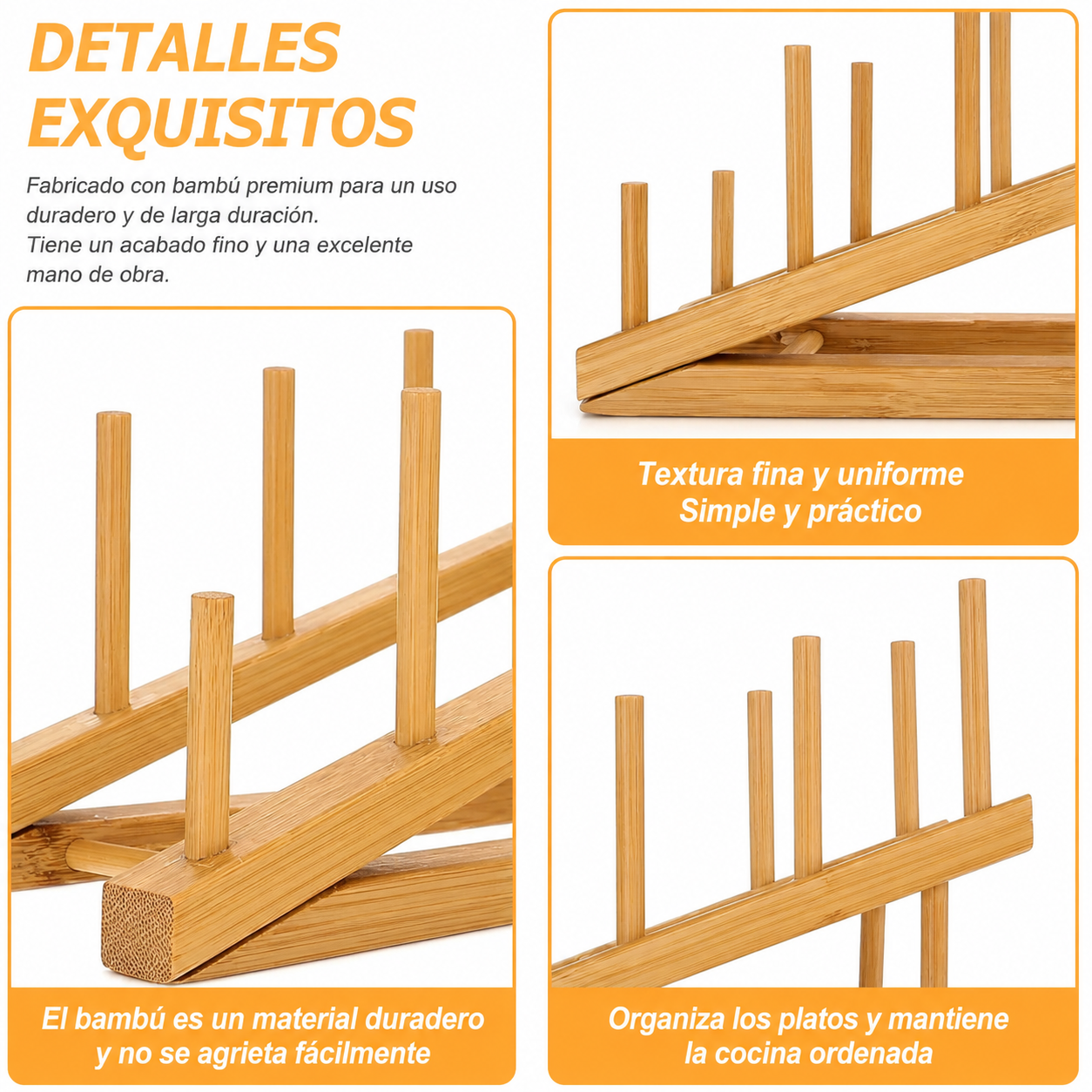 Soporte Para Platos Y Tapas De Madera Organizador De Cocina 1255-3