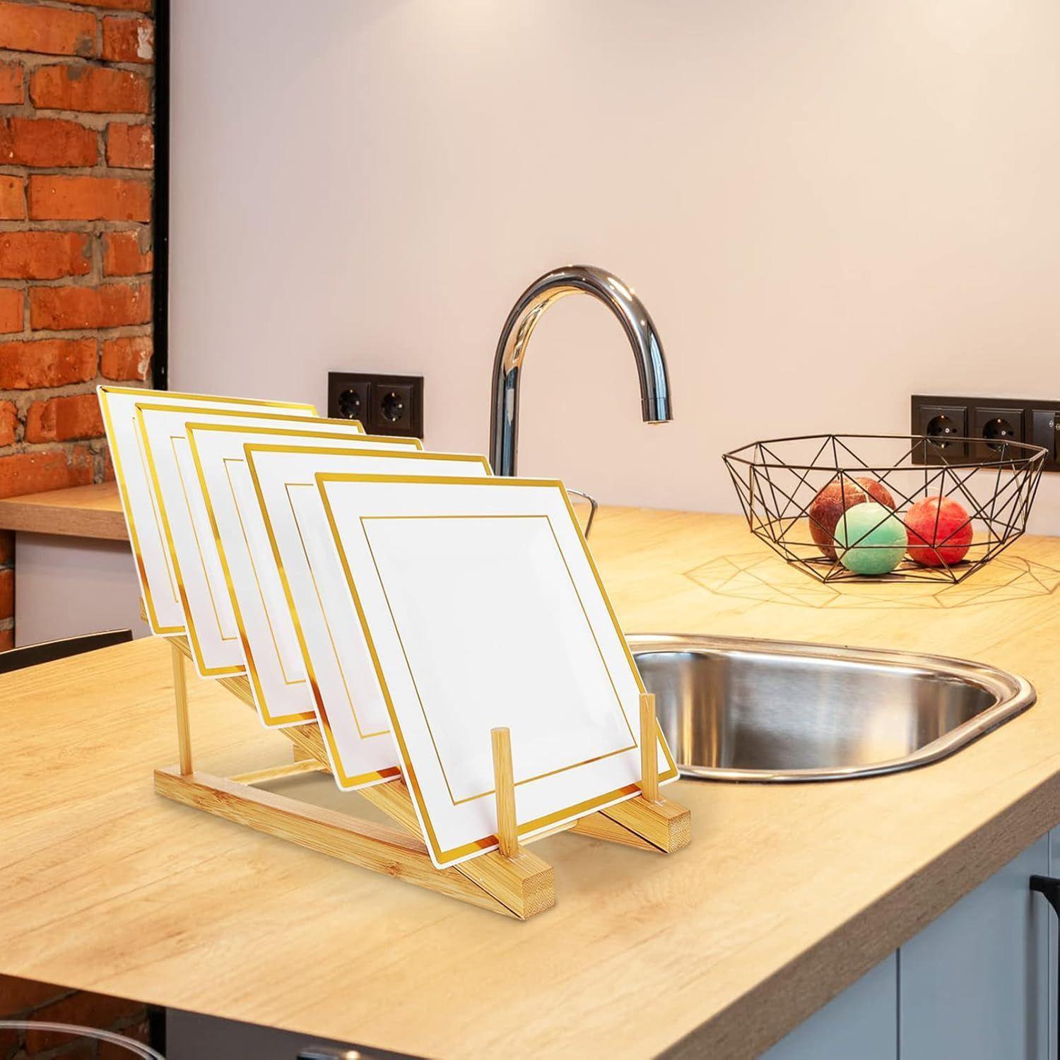 Soporte Para Platos Y Tapas De Madera Organizador De Cocina 1255-4