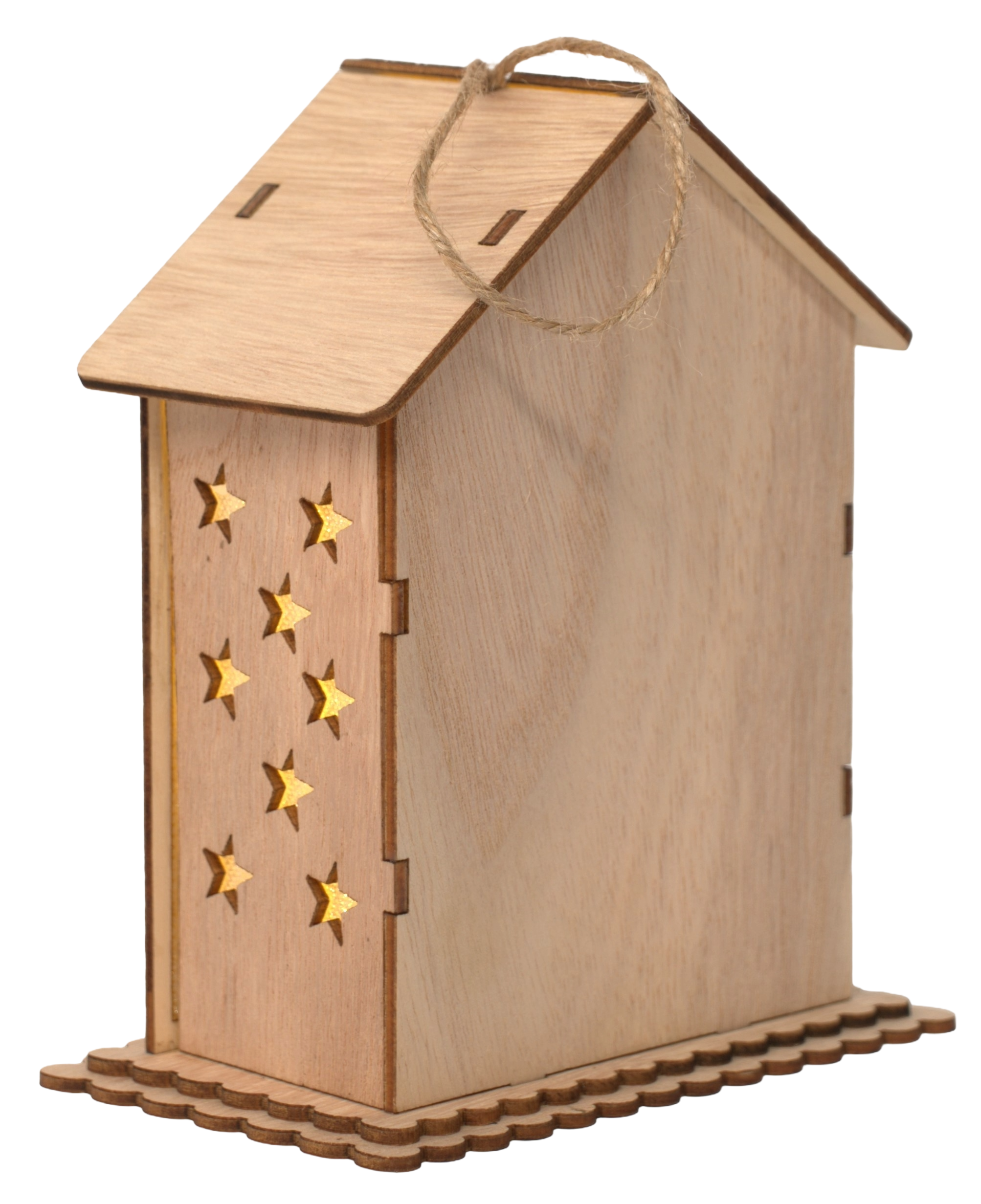 Adorno De Navidad Casita Navideña Iluminada De Madera Como En La Imagen-2