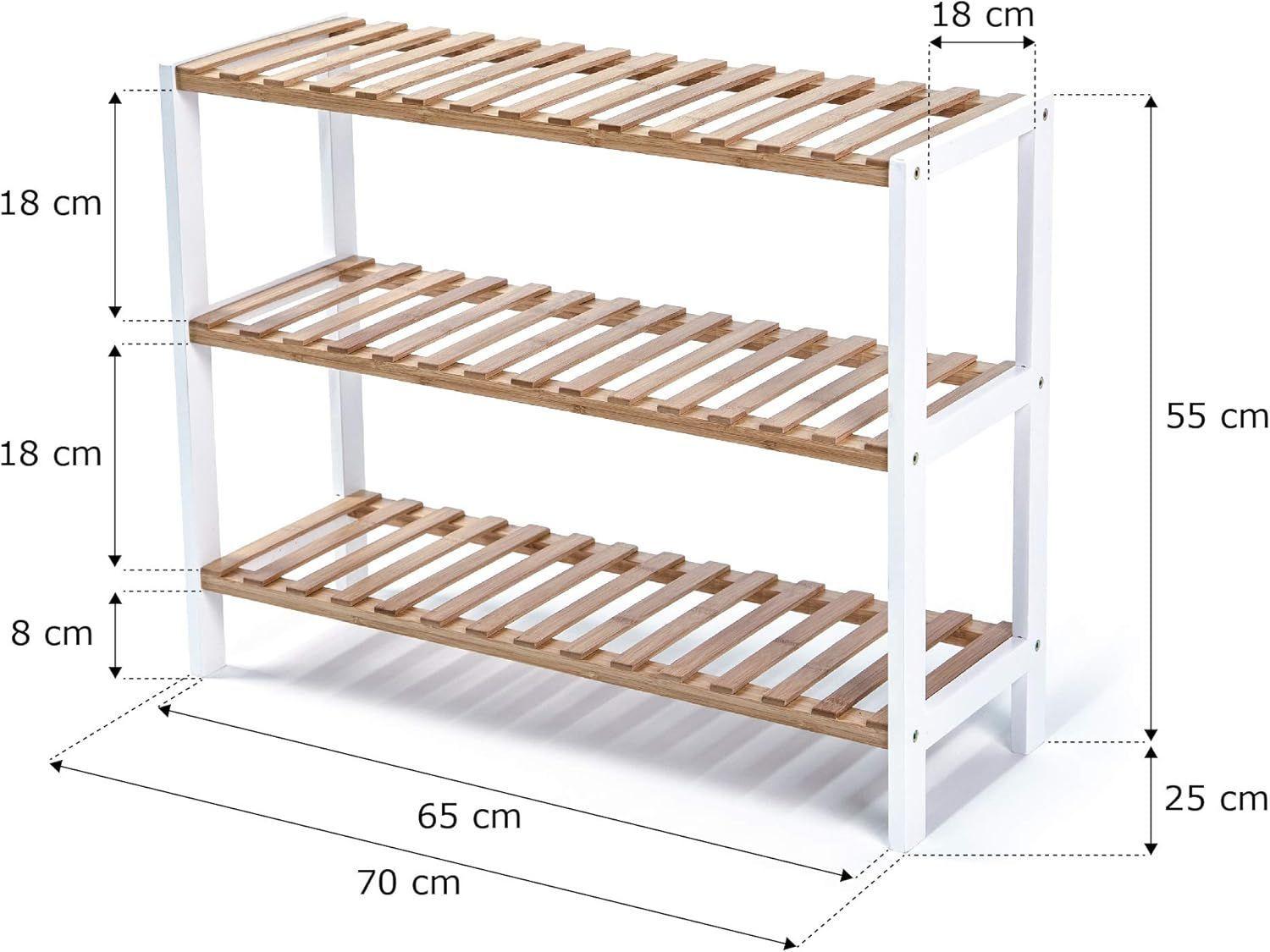 Estante Organizador De Bambu Mueble De Lujo Para Cocina Baño 3 Niveles | Alto 55cm-2