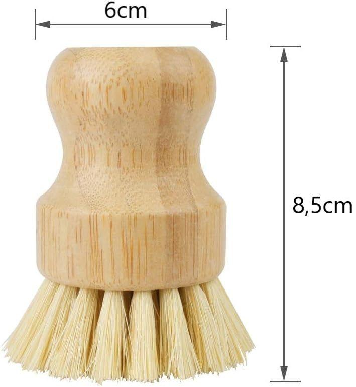 Cepillo De Bambú Para Fregar Platos Escobilla Mano Lava Loza Madera-4