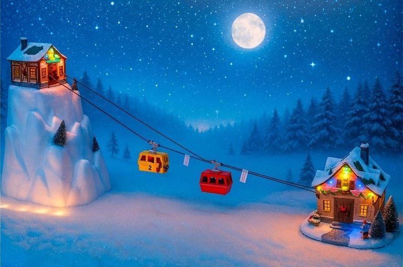 Adorno Navidad Teleferico Musical En Movimiento Con Luz Led Multicolor-6