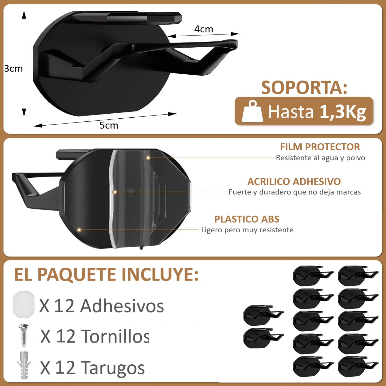 Ganchos De Jockey Colgadores Adhesivos Organizador De Gorras 12 Colgadores-5