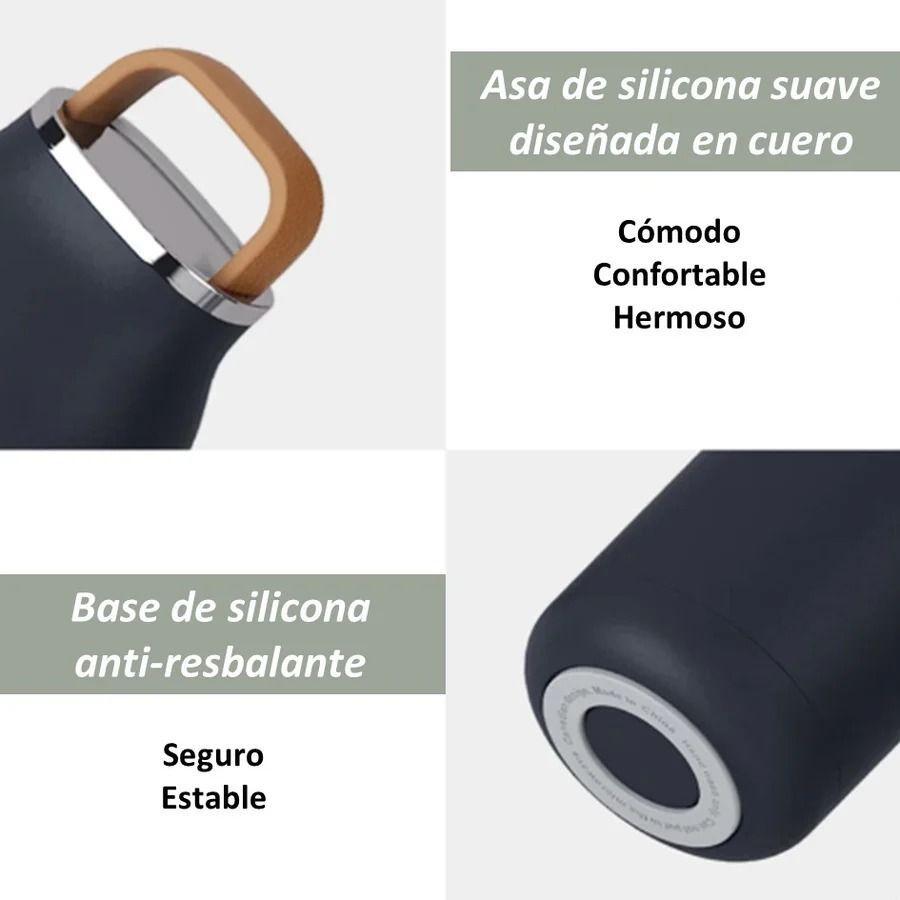 Botella De Agua 500ml Termo Portátil Acero Inoxidable / Color Gris-3