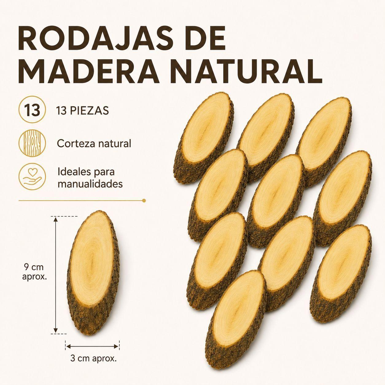 Trozos Madera 13 Piezas 3 9cm Rodelas De Tronco Para Pintar-5