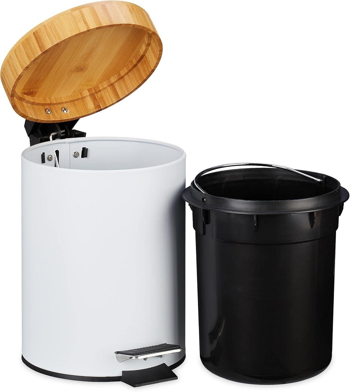 Cubo De Basura Inoxidable de 5litros Basurero Baño Cocina con Pedal WakesHome-7