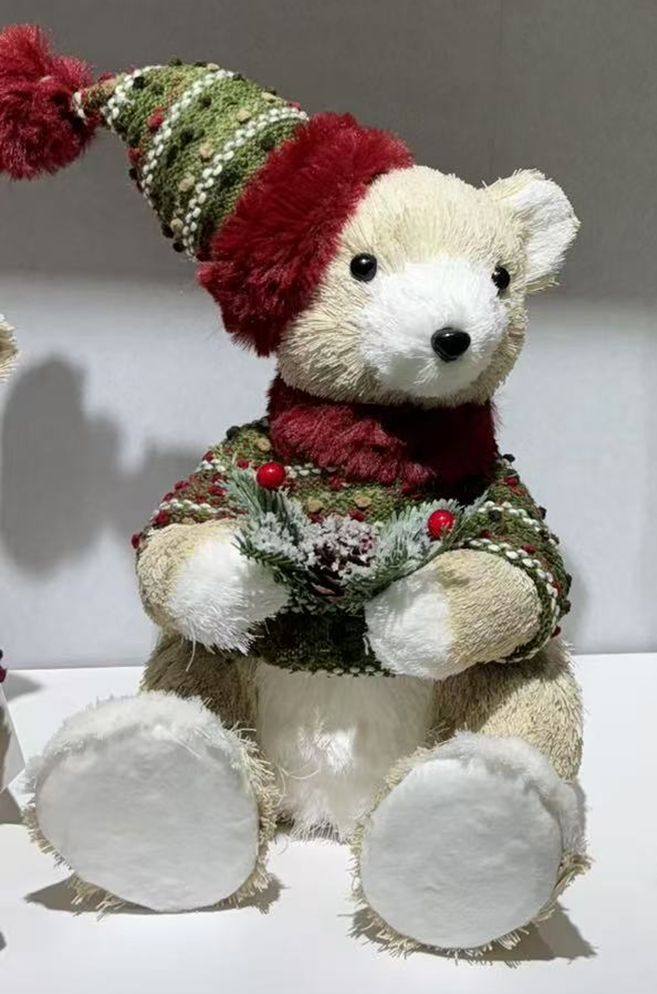 Oso Peluche Pascuero Navideño Adorno Para Arbol De Navidad 35cm-2