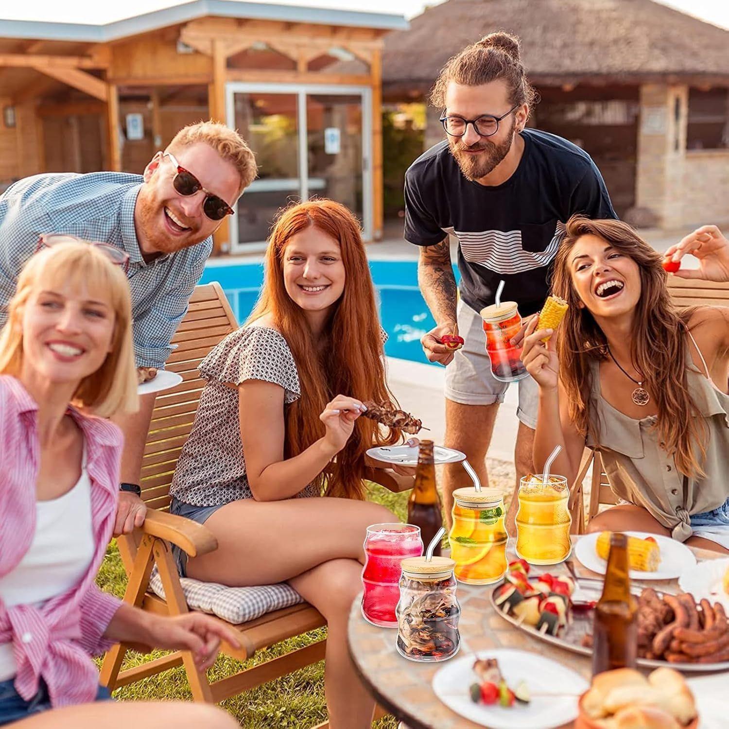 Vaso Lata De Vidrio Ondulado 400ml Con Tapa Bamb Y Bombilla-2