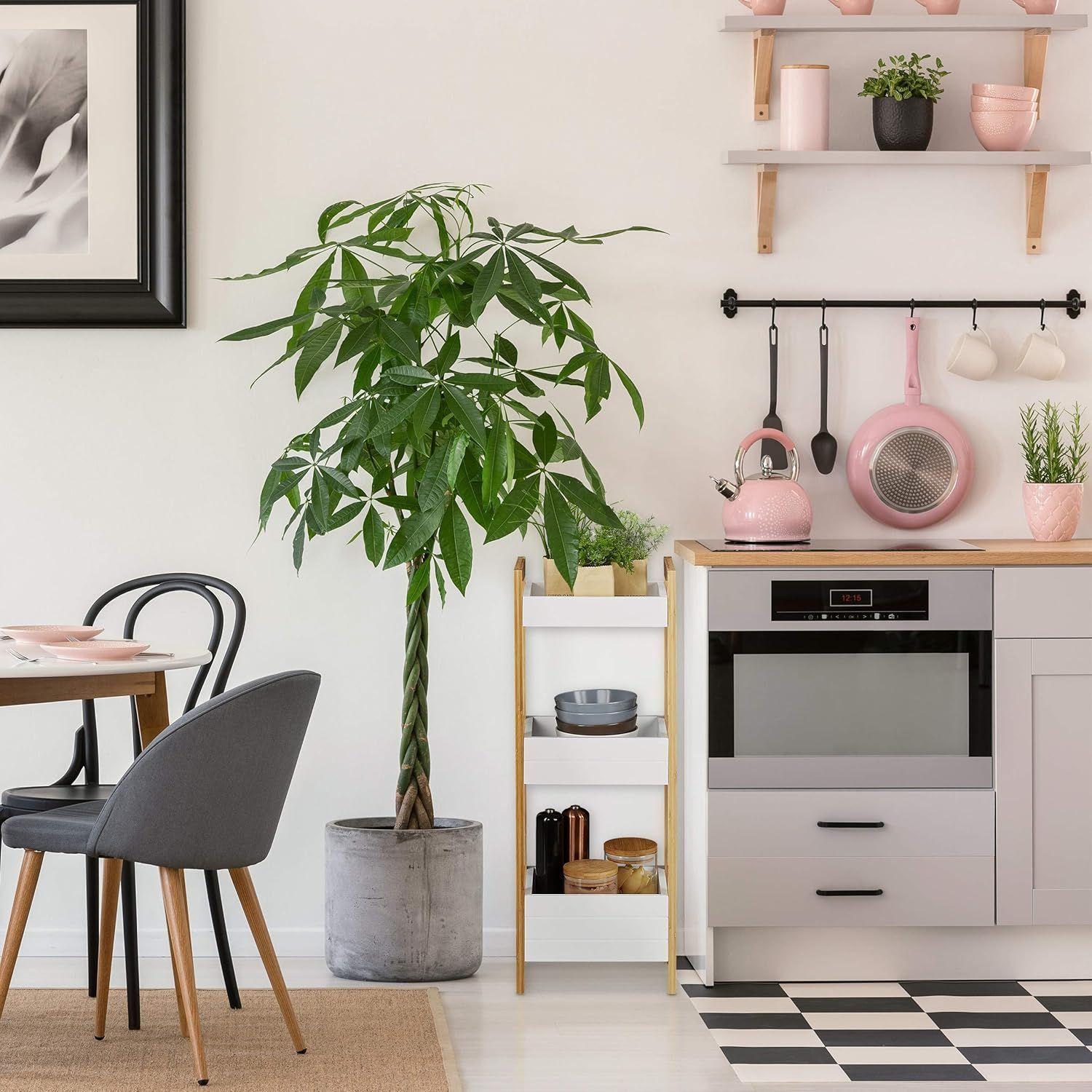 Mueble Baño Cocina 3 Niveles Con Cestas Estante Hogar Bambú Wakeshome-4