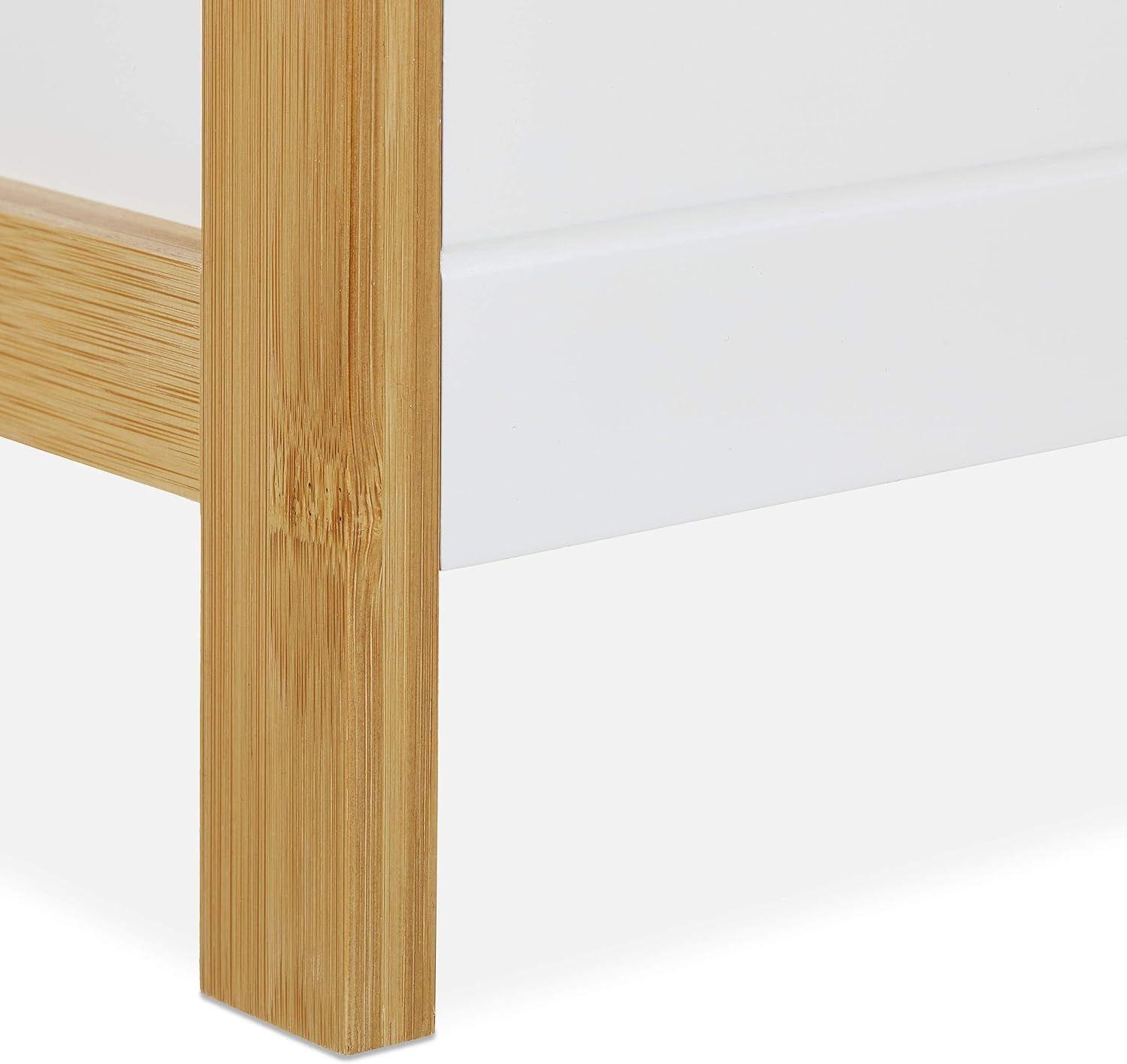 Mueble Baño Cocina 3 Niveles Con Cestas Estante Hogar Bambú Wakeshome-5