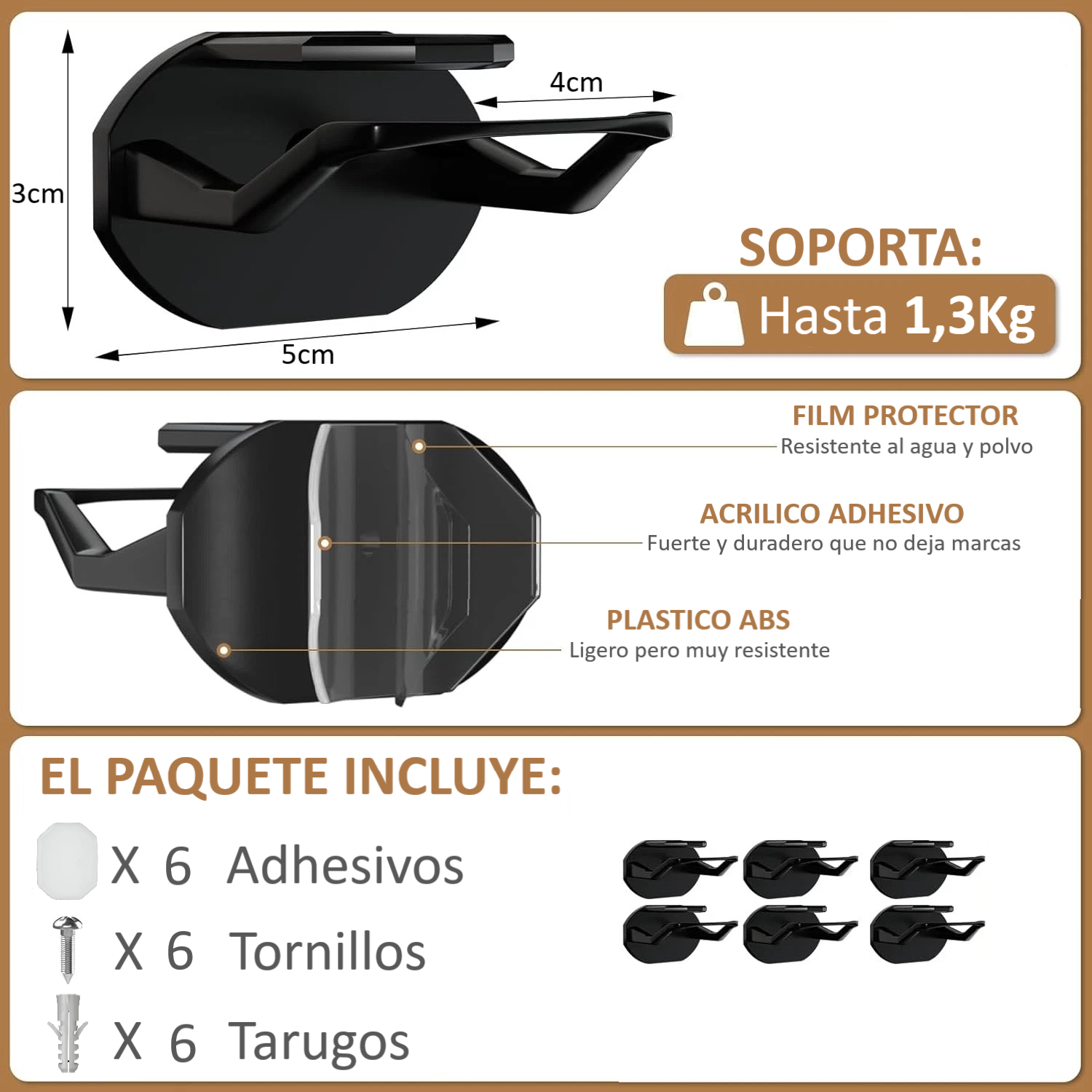 Ganchos De Jockey Colgadores Adhesivos Organizador De Gorras 6 Colgadores-5