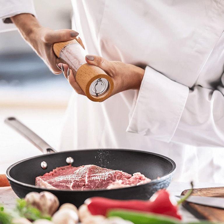 Pack 2 Salpimenteros Con Base Molinillo Manual Para Especias Marrón WakesHome-3