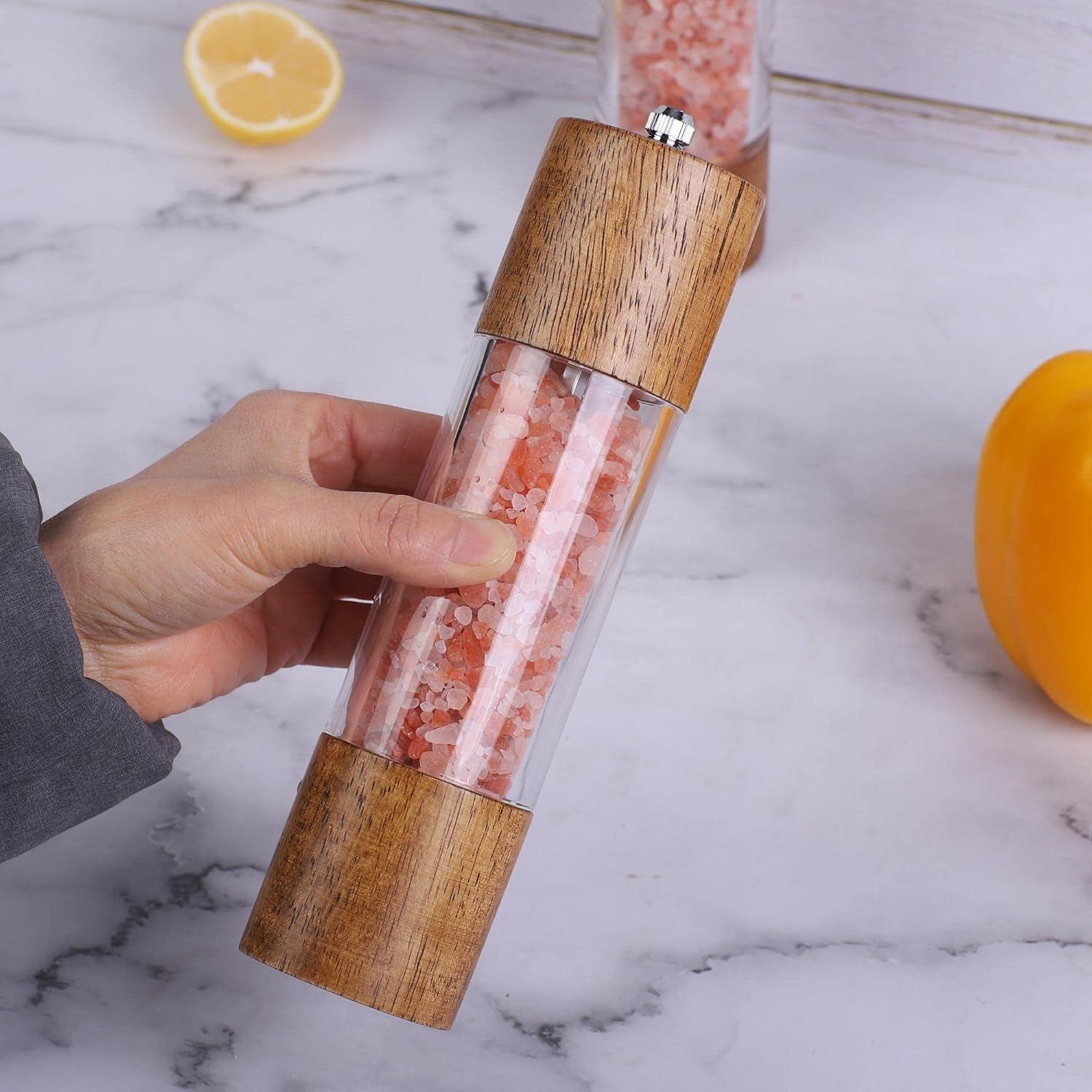 Pack 2 Salpimenteros Con Base Molinillo Manual Para Especias Marrón WakesHome-4