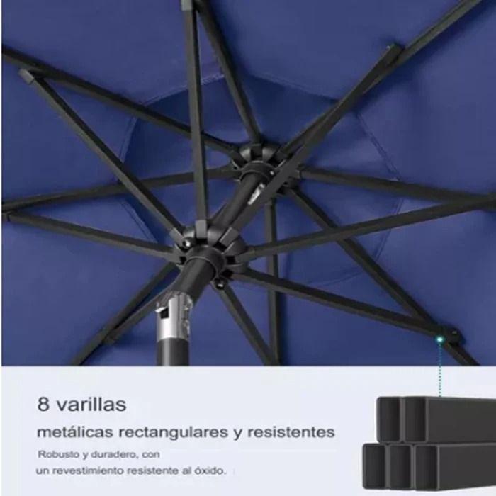 Quitasol 2.7m Plegable Altura Ajustable Playa Anti Rayos Uv-1