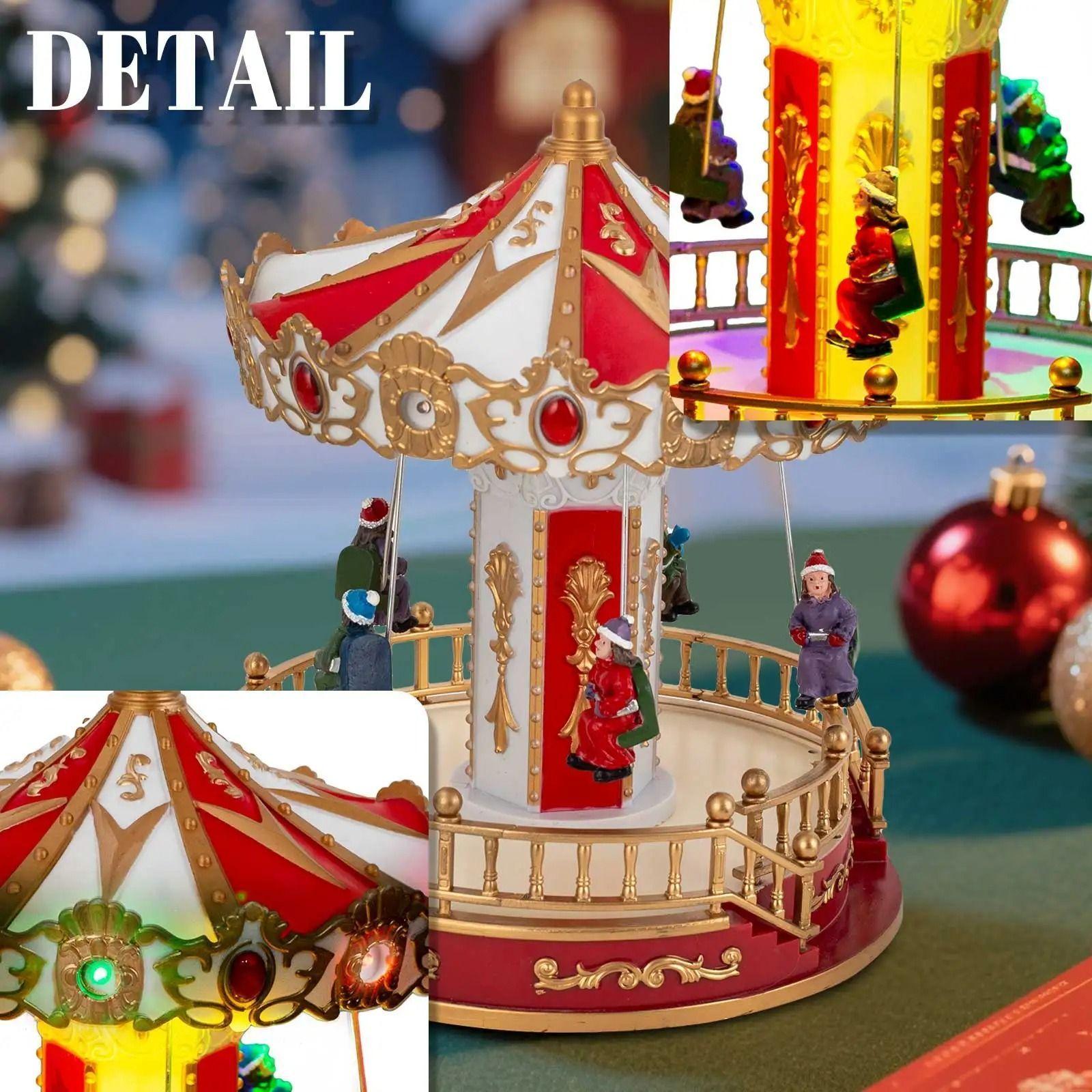 Carrusel Navideño En Movimiento Con Música Y Luces Navidad-4