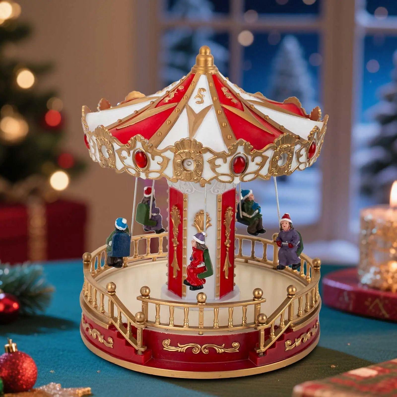 Carrusel Navideño En Movimiento Con Música Y Luces Navidad-5