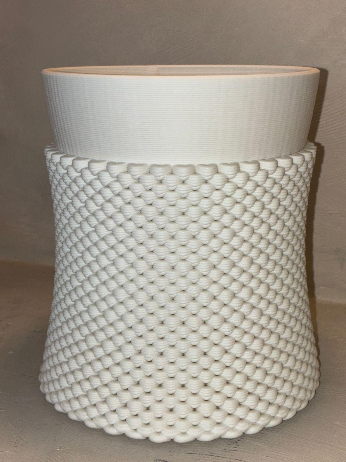 Jarron De Ceramica Para Decoracion Florero Texturizado blanco-5
