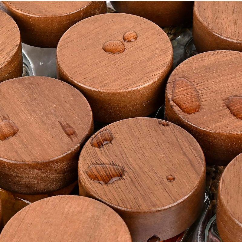 pack 12 Frascos De Especias Tapa De Bambú + Etiquetas Adhesivas WakesHome-4