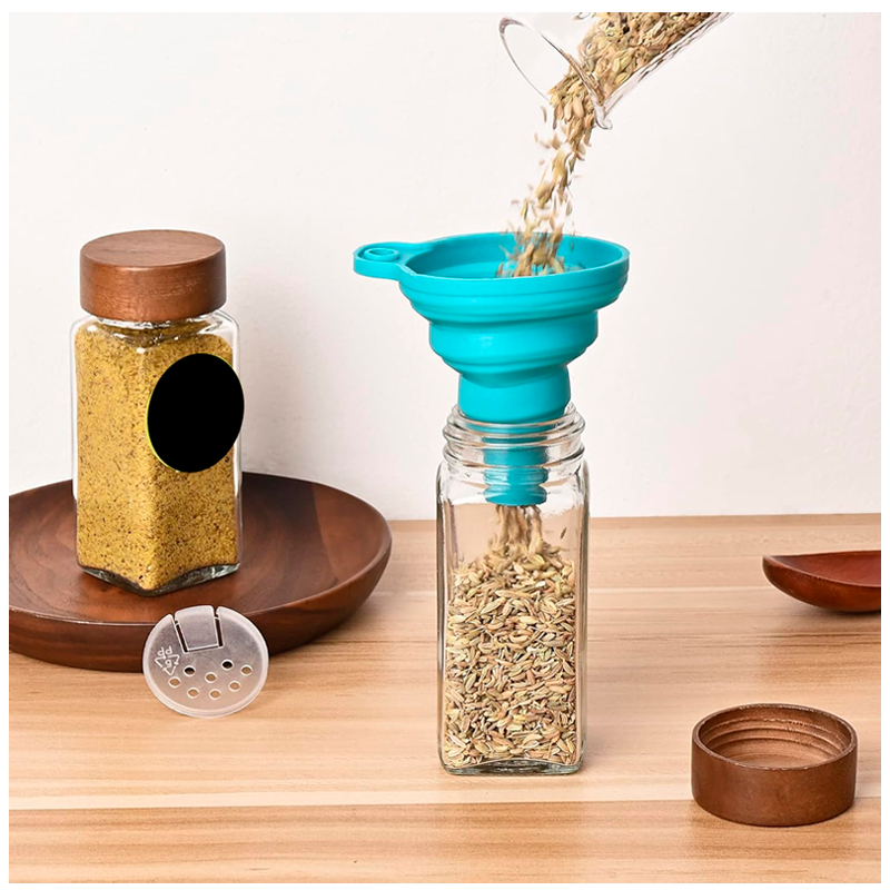 pack 12 Frascos De Especias Tapa De Bambú + Etiquetas Adhesivas WakesHome-5