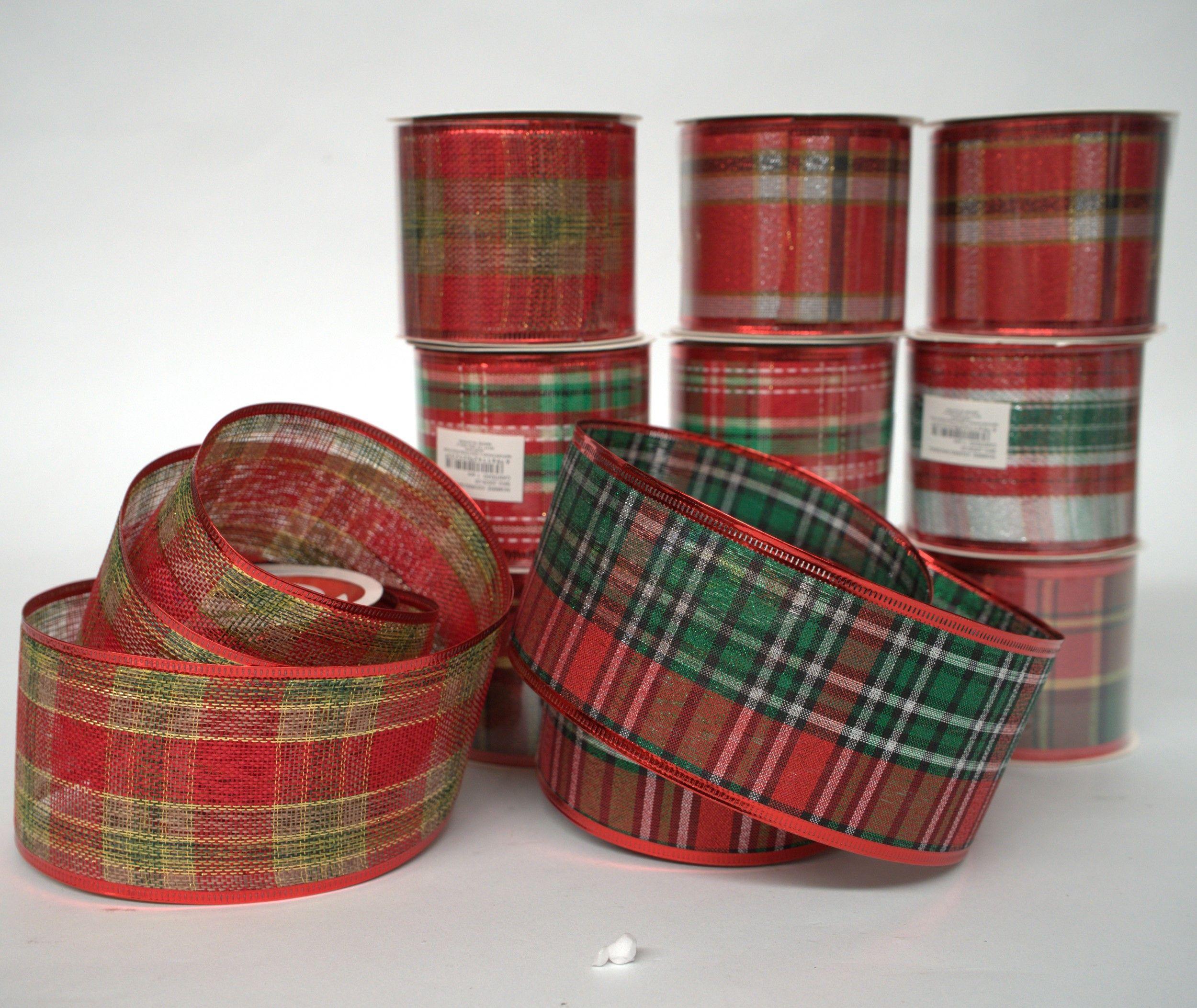 Pack 12 Mallas Navidad Cinta Decorativa De arbol 6,3cm*2,7mts Multicolor Geometrico-2