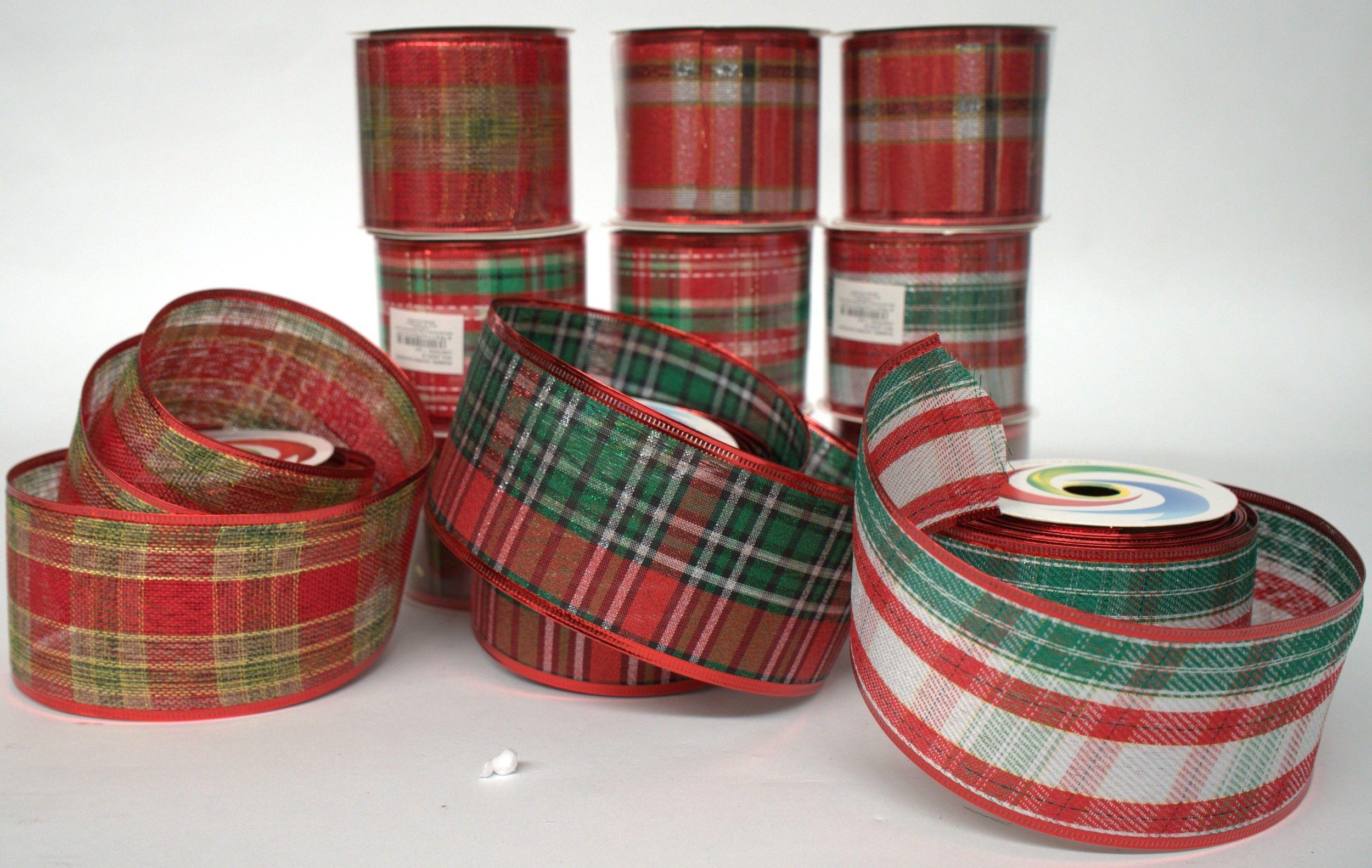 Pack 12 Mallas Navidad Cinta Decorativa De arbol 6,3cm*2,7mts Multicolor Geometrico-5